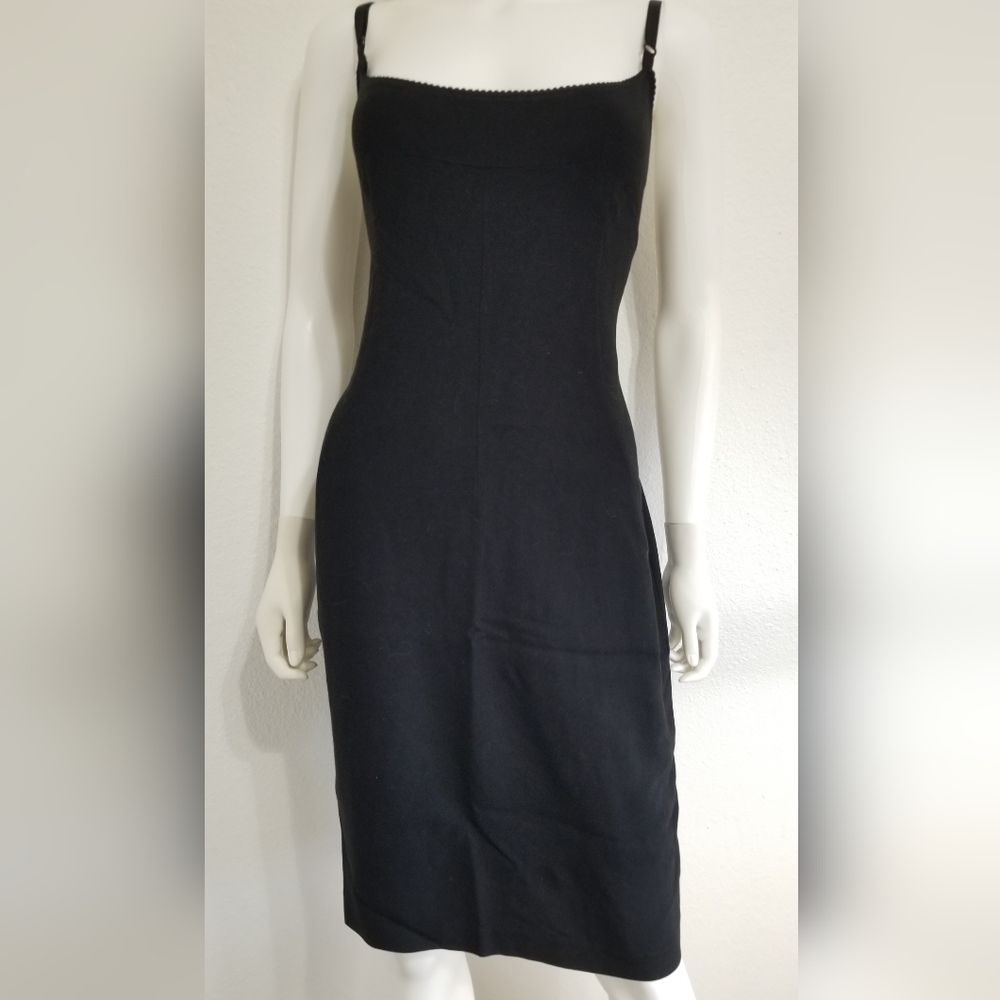 DOLCE & GABBANA D&G VINTAGE 90S BLACK MIDI DRESS SIZE 46